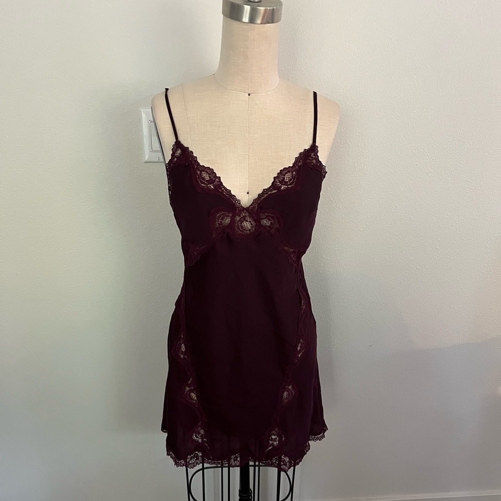 Victoria's Secret Burgundy Lace Chemise